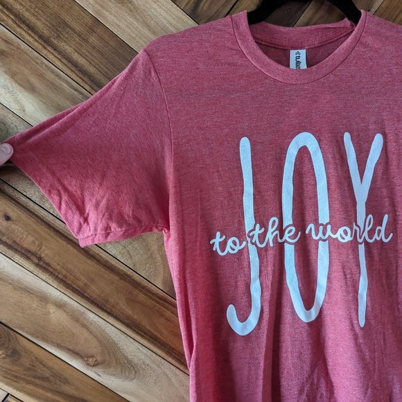 🎉 4 for $25 🎉 Joy to the World Round Neck Short Sleeve Graphic Tee - Picture 4 of 7